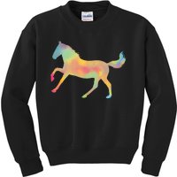 Watercolor Horse Silhouette Kids Sweatshirt