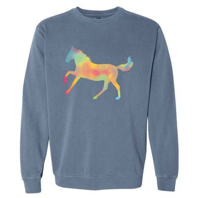 Watercolor Horse Silhouette Garment-Dyed Sweatshirt