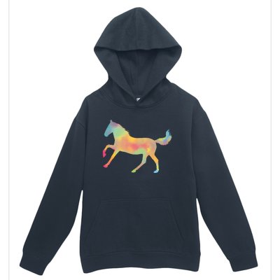 Watercolor Horse Silhouette Urban Pullover Hoodie