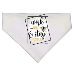 Work Hard Stay Humble Honey Bee Birthday Christmas Gift USA-Made Doggie Bandana