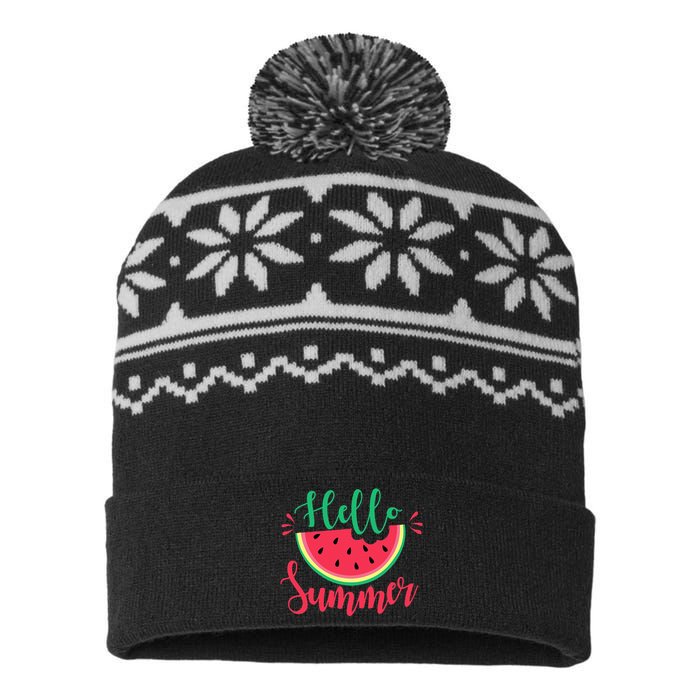 Watermelon Hello Summer USA-Made Snowflake Beanie