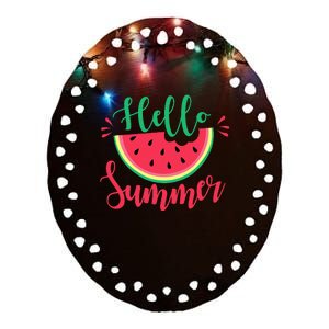 Watermelon Hello Summer Ceramic Oval Ornament