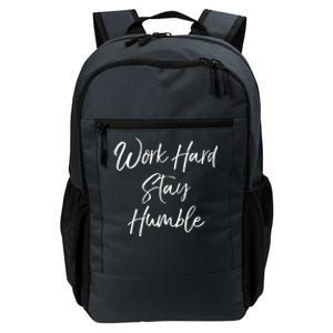 Work Hard Stay Humble Motivational Quote Gift Daily Commute Backpack