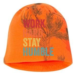 Work Hard Stay Humble Motivational Quote Gift Kati - Camo Knit Beanie