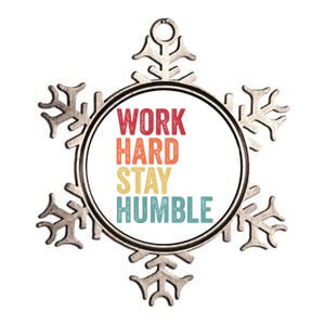 Work Hard Stay Humble Motivational Quote Gift Metallic Star Ornament