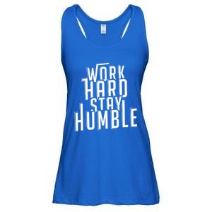 Work Hard Stay Humble Motivational Quote Positivity Gift Ladies Essential Flowy Tank