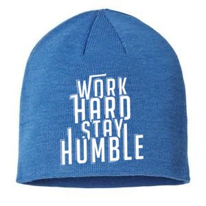 Work Hard Stay Humble Motivational Quote Positivity Gift Sustainable Beanie