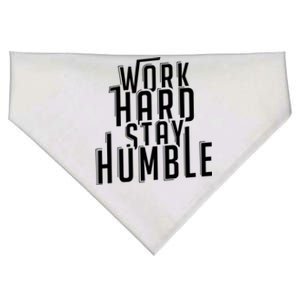 Work Hard Stay Humble Motivational Quote Positivity Gift USA-Made Doggie Bandana