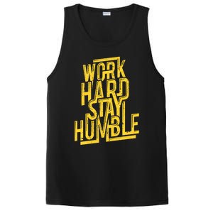 Work Hard Stay Humble Gift Positive Quote Saying PosiCharge Competitor Tank