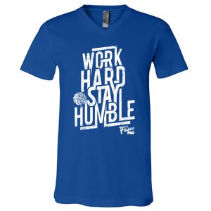 Work Hard Stay Humble Volleyball Gift V-Neck T-Shirt