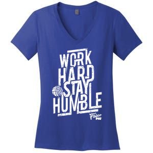 Work Hard Stay Humble Volleyball Gift Women's V-Neck T-Shirt