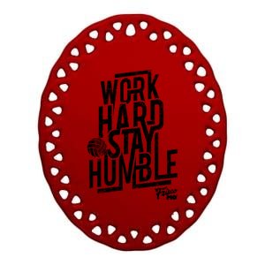 Work Hard Stay Humble Volleyball Gift Ceramic Oval Ornament