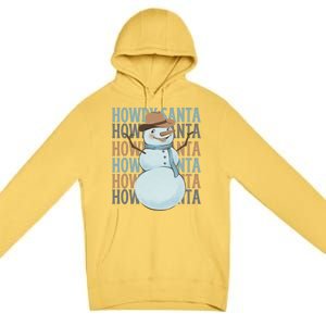 Western Howdy Santa Snow Christmas Cow Snow Cute Gift Premium Pullover Hoodie