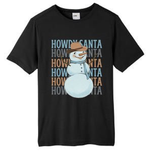 Western Howdy Santa Snow Christmas Cow Snow Cute Gift Tall Fusion ChromaSoft Performance T-Shirt