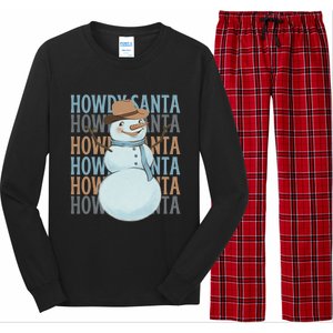 Western Howdy Santa Snow Christmas Cow Snow Cute Gift Long Sleeve Pajama Set