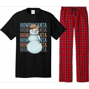 Western Howdy Santa Snow Christmas Cow Snow Cute Gift Pajama Set