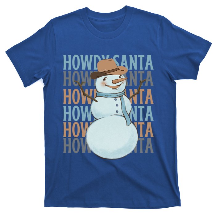 Western Howdy Santa Snow Christmas Cow Snow Cute Gift T-Shirt