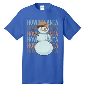 Western Howdy Santa Snow Christmas Cow Snow Cute Gift Tall T-Shirt