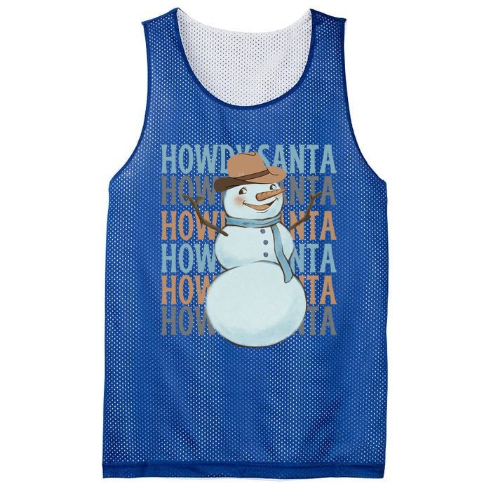 Western Howdy Santa Snow Christmas Cow Snow Cute Gift Mesh Reversible Basketball Jersey Tank