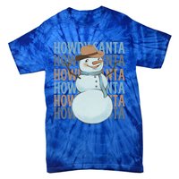 Western Howdy Santa Snow Christmas Cow Snow Cute Gift Tie-Dye T-Shirt