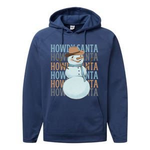 Western Howdy Santa Snow Christmas Cow Snow Cute Gift Performance Fleece Hoodie