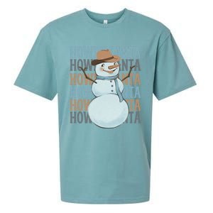 Western Howdy Santa Snow Christmas Cow Snow Cute Gift Sueded Cloud Jersey T-Shirt