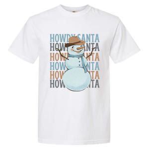 Western Howdy Santa Snow Christmas Cow Snow Cute Gift Garment-Dyed Heavyweight T-Shirt