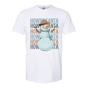 Western Howdy Santa Snow Christmas Cow Snow Cute Gift Softstyle CVC T-Shirt