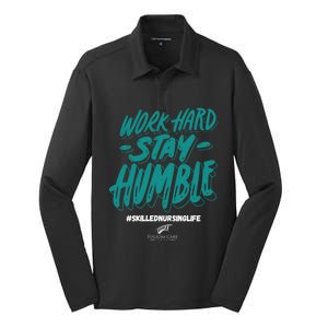 Work Hard Stay Humble Folsom Care Center Gift Silk Touch Performance Long Sleeve Polo