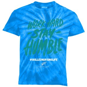 Work Hard Stay Humble Folsom Care Center Gift Kids Tie-Dye T-Shirt