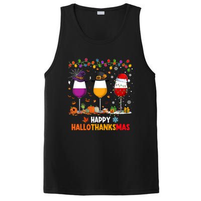 Wine Halloween Thanksgiving Christmas Happy Hallothanksmas Gift PosiCharge Competitor Tank