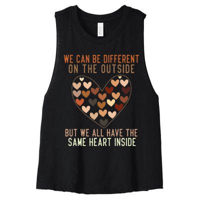 We Have The Same Heart Black History Month African American Women's Racerback Cropped Tank