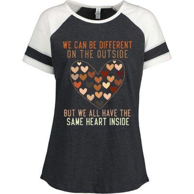 We Have The Same Heart Black History Month African American Enza Ladies Jersey Colorblock Tee