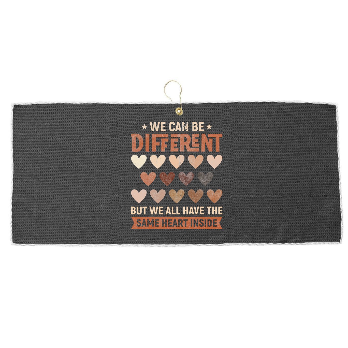 We Have The Same Heart Inside Black History Month Large Microfiber Waffle Golf Towel