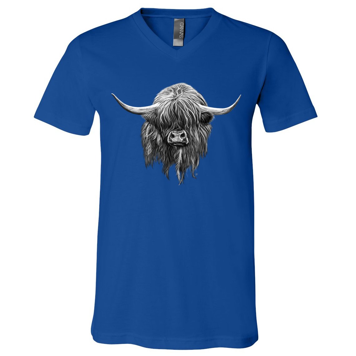 Wee Hamish The Scottish Highland Cow Cool Gift V-Neck T-Shirt