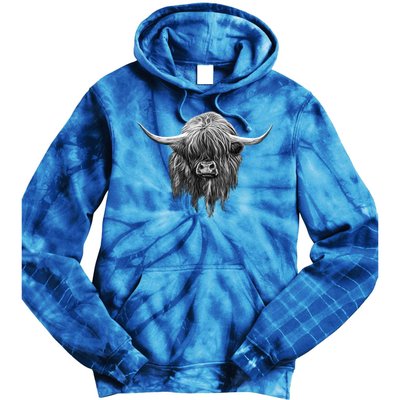 Wee Hamish The Scottish Highland Cow Cool Gift Tie Dye Hoodie