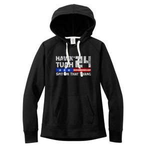 Women Hawk Tuah 24 Spit On That Thang American Flag Gift Women's Fleece Hoodie