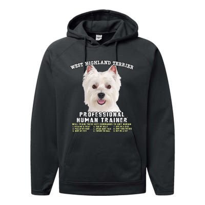 West Highland Terrier Westie Professional Human Trainer Performance Fleece Hoodie