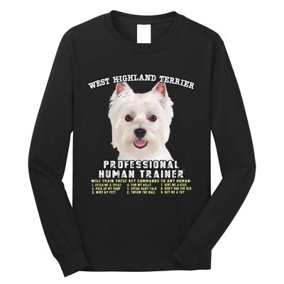 West Highland Terrier Westie Professional Human Trainer Long Sleeve Shirt