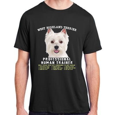 West Highland Terrier Westie Professional Human Trainer Adult ChromaSoft Performance T-Shirt