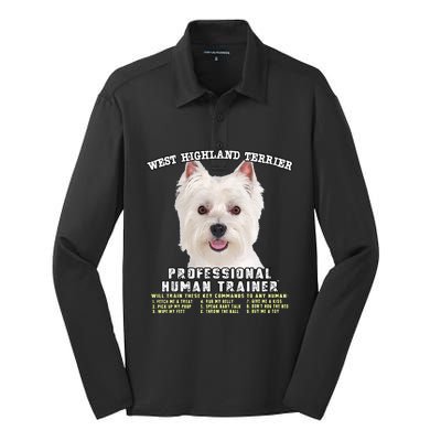 West Highland Terrier Westie Professional Human Trainer Silk Touch Performance Long Sleeve Polo