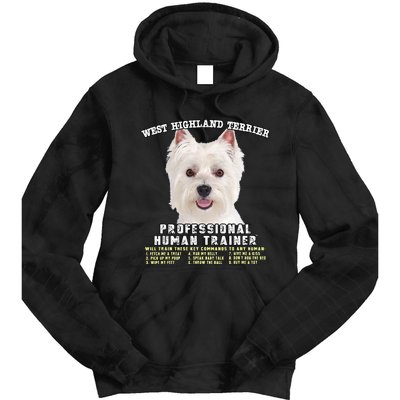 West Highland Terrier Westie Professional Human Trainer Tie Dye Hoodie