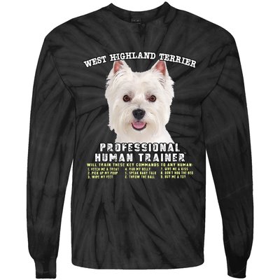 West Highland Terrier Westie Professional Human Trainer Tie-Dye Long Sleeve Shirt