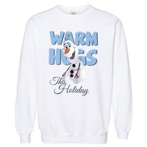 Warm Hugs This Holiday Funny Snowman Winter Garment-Dyed Sweatshirt