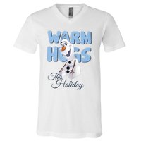 Warm Hugs This Holiday Funny Snowman Winter V-Neck T-Shirt