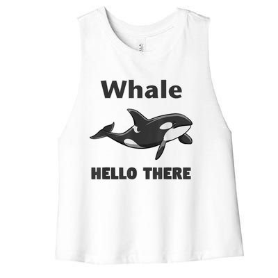 Whale Hello There Killer Whale Women's Racerback Cropped Tank