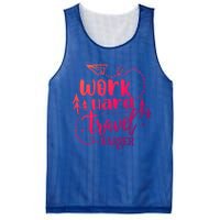 Work Hard Travel Harder Funny Quote Gift Mesh Reversible Basketball Jersey Tank