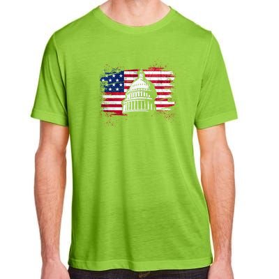 White House Usa Flag . Adult ChromaSoft Performance T-Shirt