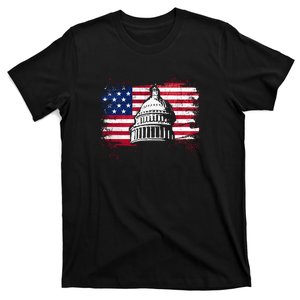 White House Usa Flag . T-Shirt