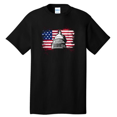 White House Usa Flag . Tall T-Shirt